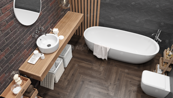 Кварцвиниловая плитка (Елочка) Alpine Floor Легкий паркет (Light Parquet) Дуб Альферац ЕСО 13-22
